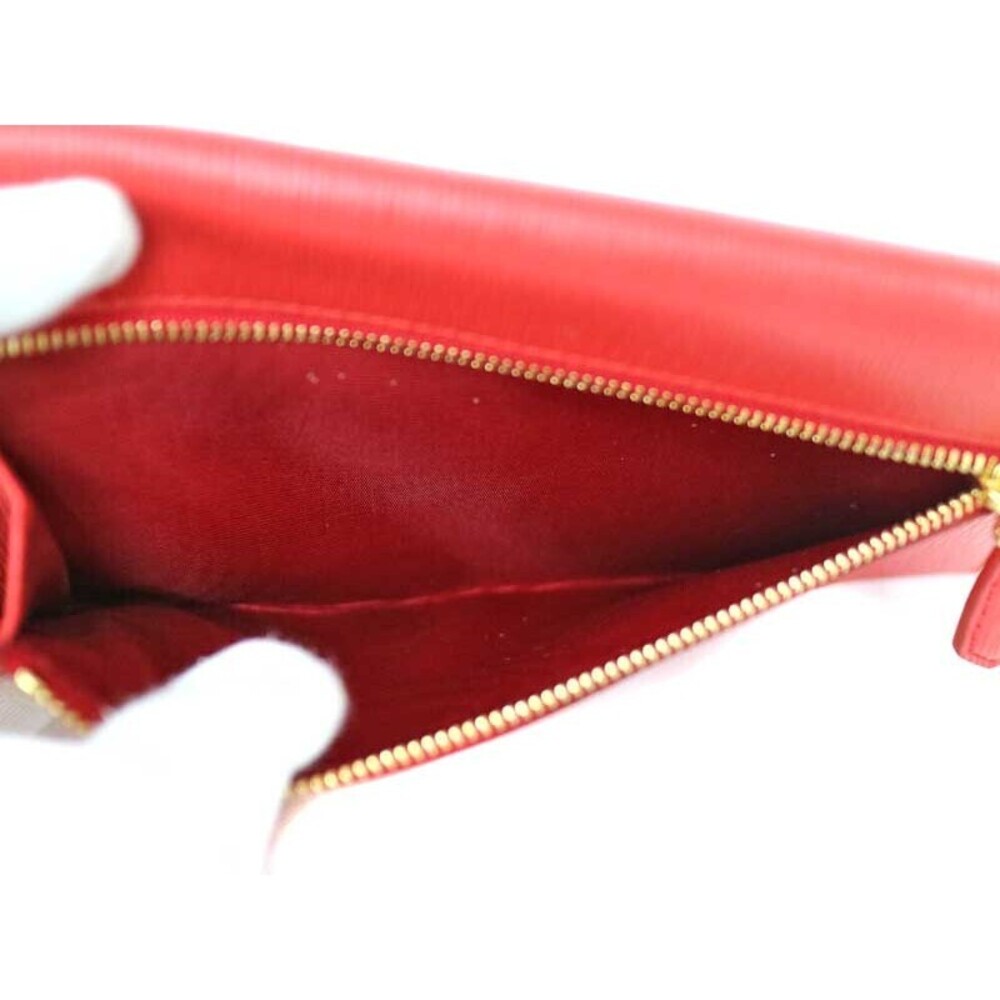 Prada Document Case Wallet Leather Red - image 6